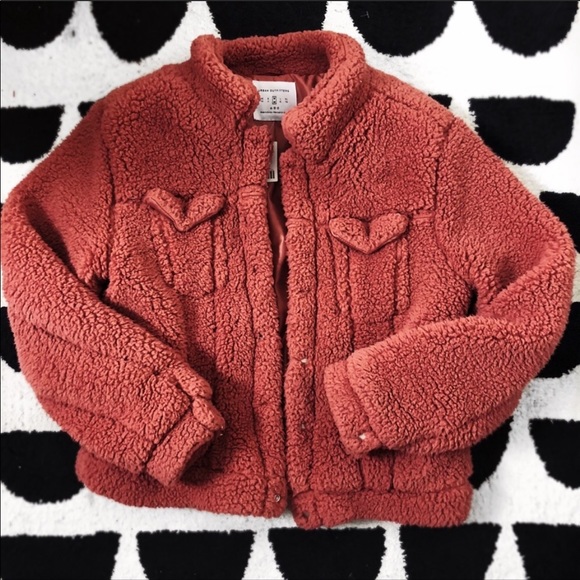 Urban Outfitters Jackets & Blazers - NWT urban outfitters teddy Sherpa pink red jacket